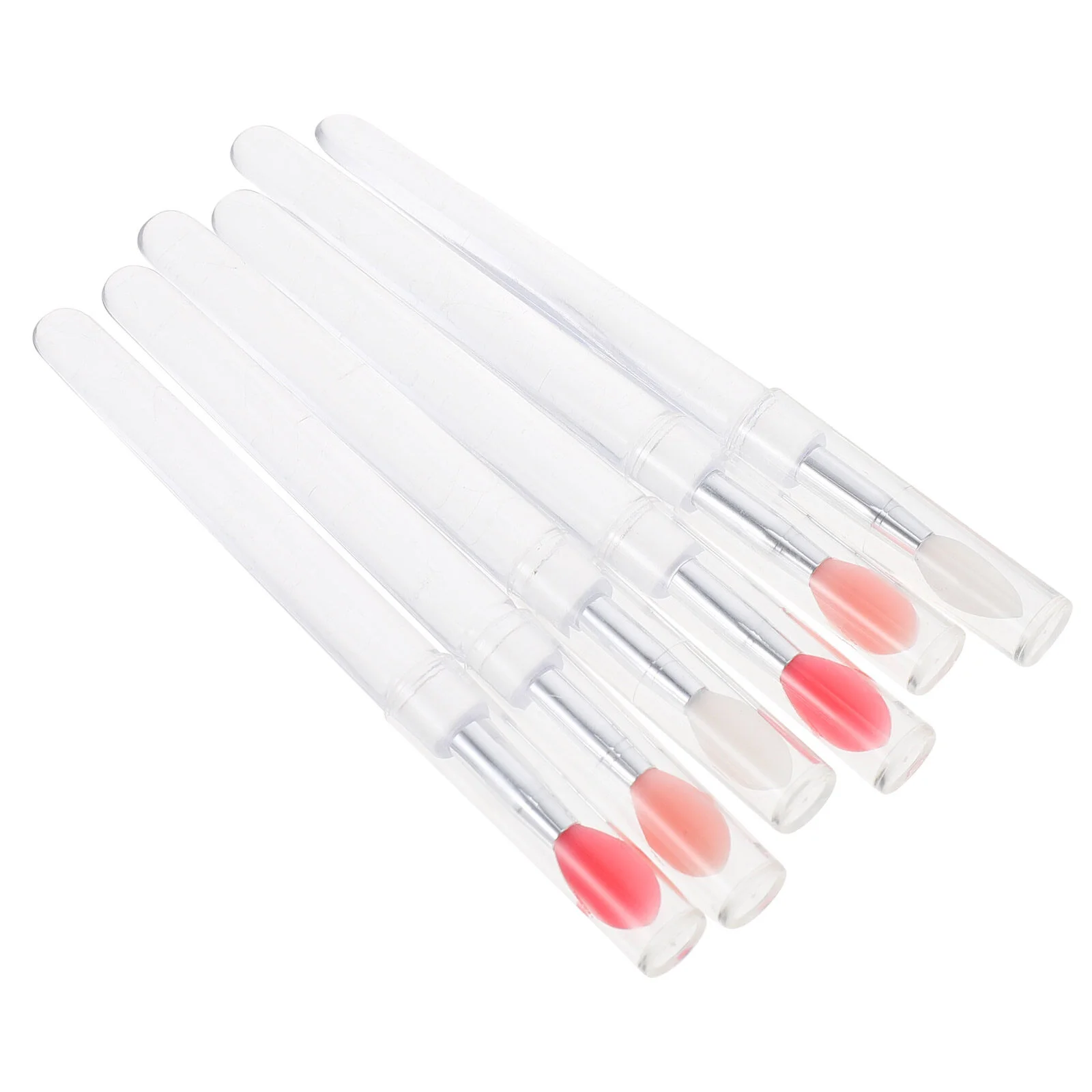 

6 Pcs Professional Makeup Brushes Lip Lipstick Mask Applicator 10.4X0.9X0.9CM Silicone Pen Use Eye Shadow Silica Gel Miss