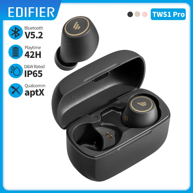 Edifier TWS1 Pro fone de ouvido sem fio, tws, bluetooth 5.2, aptX, até 42 horas de playback, capacidades de carregamento rápido