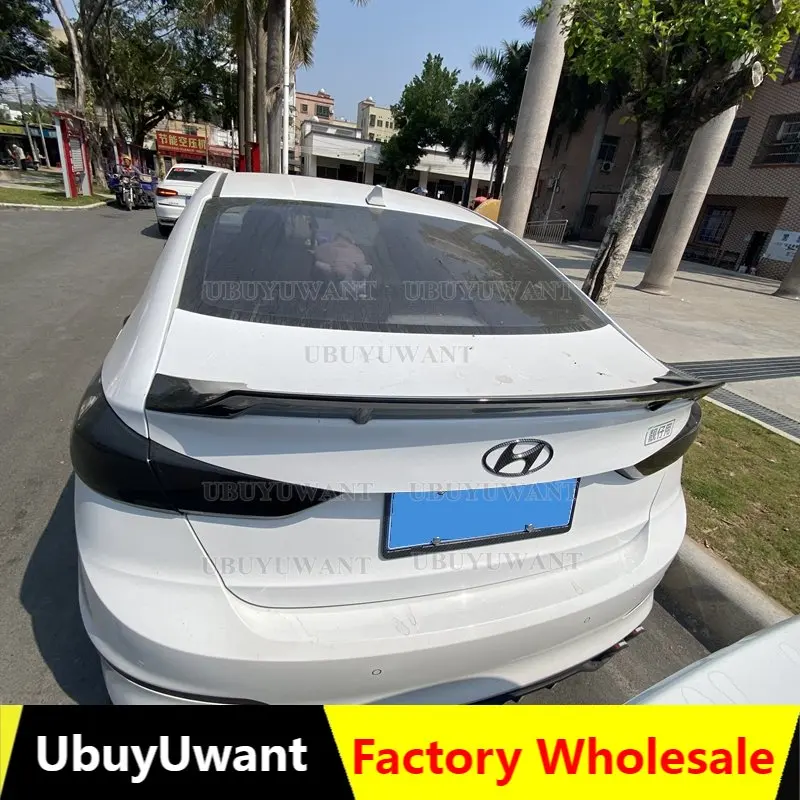 

Спойлер для Hyundai Elantra 2017 2018 19, высококачественный спойлер из углеродного волокна, спортивный цветной спойлер для заднего крыла автомобиля, заднего крыла, заднего багажника