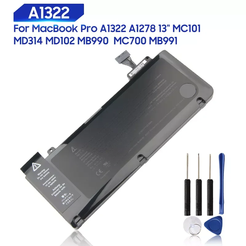 

2023New Original Replacement Battery For Mac MacBook Pro A1322 A1278 13" MC101 MD314 MD102 MB990 MB991 MC700 Genuine 63.5W