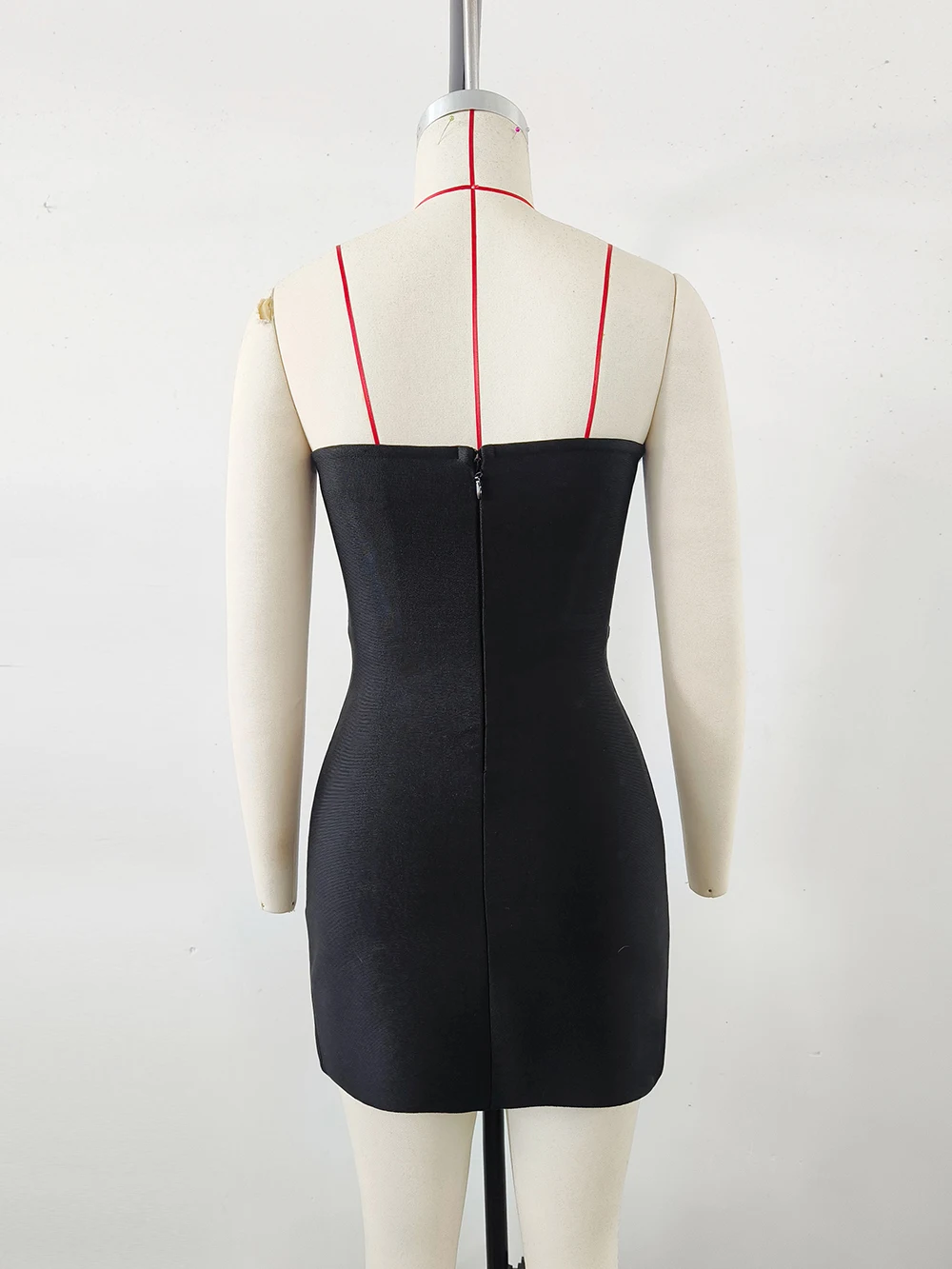 Modphy 2021 элегантное черное бандажное мини-платье без бретелек с бриллиантами