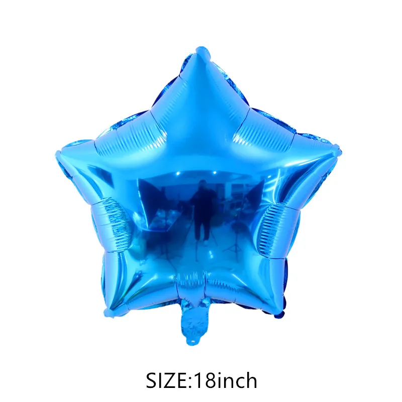 

18-дюймовый воздушный шар из алюминиевой фольги в форме звезды, разноцветный воздушный шар с пятиконечной звездой для дня рождения и свадебного украшения