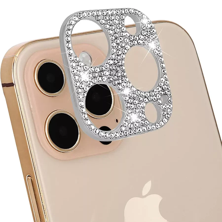 

Bling Glitter Diamond Metal Lens Protective Decoration Cover For iPhone 11 12 13 Pro Max Mini Camera Lens Protector Ring Case