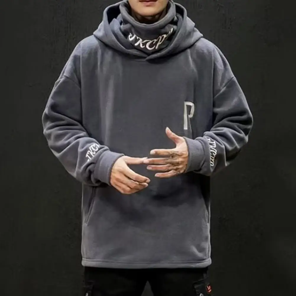 

Chic Men Autumn Hoodie Long Sleeves Soft Hat Embroidered Men Winter Hoodie Pullover Men Winter Hoodie Male Clothes