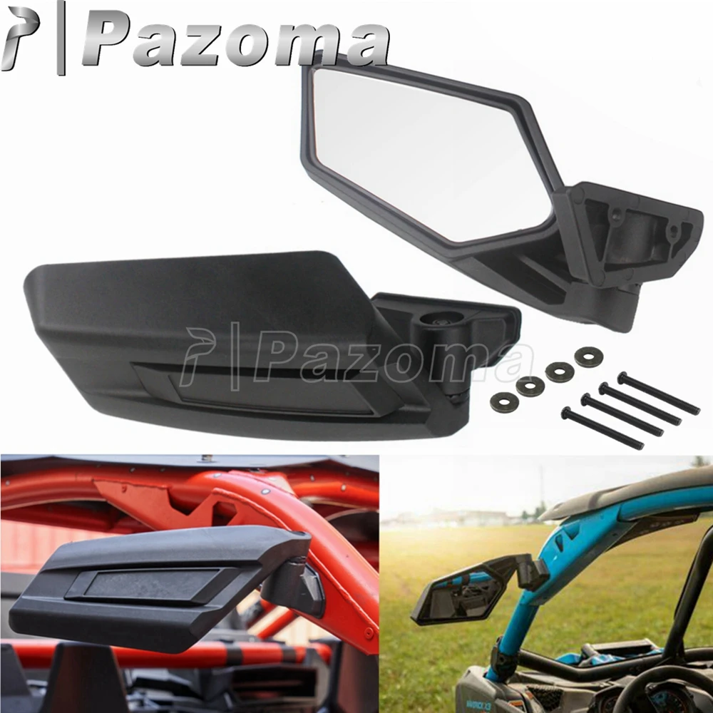 

1Pair UTV Side Rearview Mirror For Can am Can-am X3 Maverick X3 MAX X RS DS Turbo R Black ABS Side Rear Mirrors 2017 2018 2019