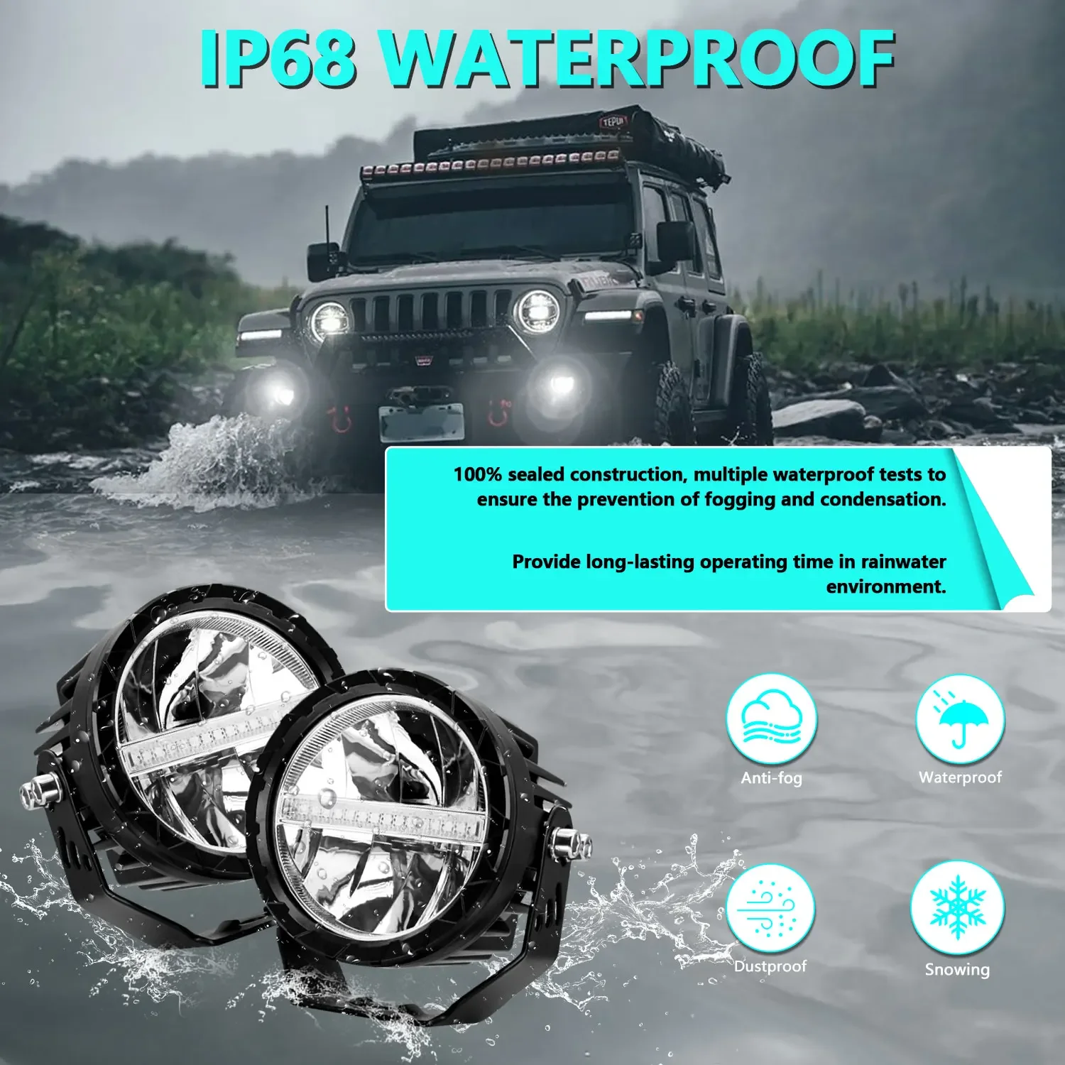 Светодиодная фара Mile BarVehicle Light 6000K Spot Combo Daytime Driving Barra для ATV Автомобильные