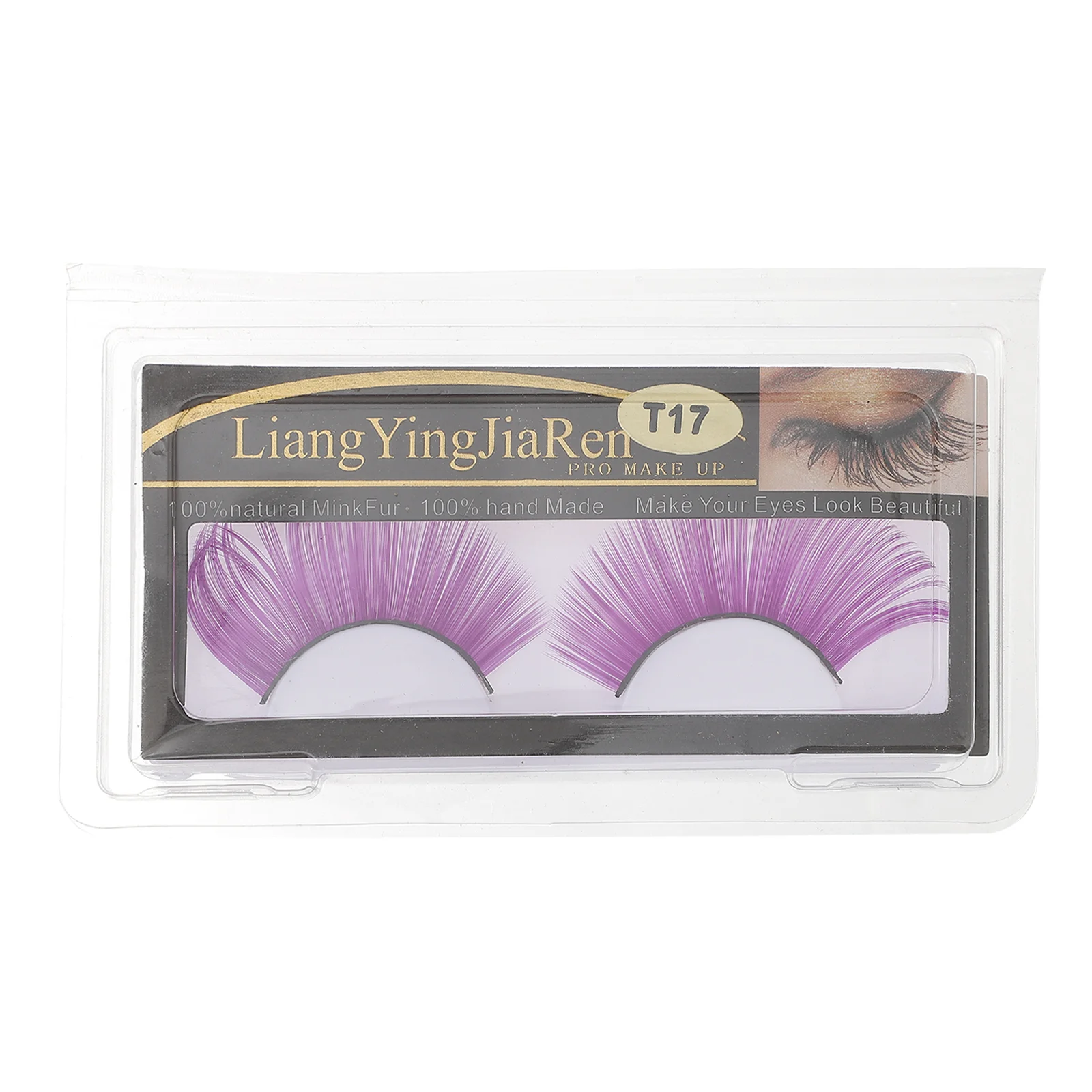 

3 Pairs of Eyelashes Reusable Make Eyelashes Performance Eyelashes for Performance Carnival ( Purple )