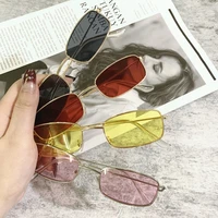 uv400 protection 2022 vintage small oval sunglasses metal rectangular classic candy color unisex glasses fashion women glasses