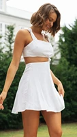 2022 womens summer new suspenders temperament commuter fashion all match casual street mid waist sexy solid color dress