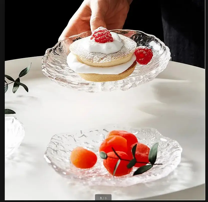 Необычная хрустальная стеклянная тарелка тарелки для салата блюдо с фруктами