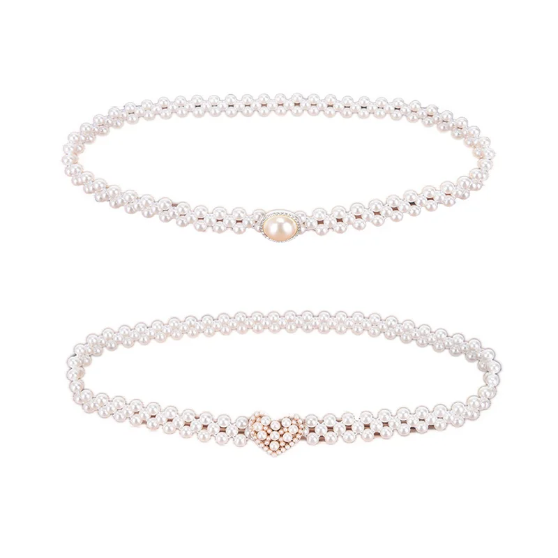 

1 шт., женский эластичный ремень с жемчужинами