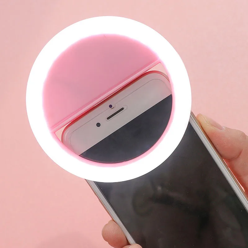 

Selfie LED Ring Fill Light Portable Mobile Phone LEDS Selfie Lamp 3 levels Lighting Luminous Ring Clip For All Cell Phones