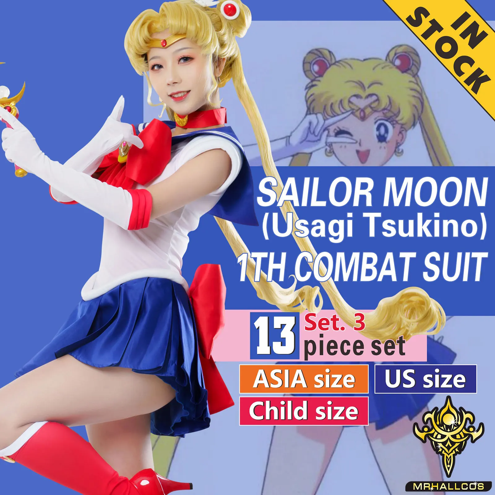 Косплей Аниме MRHALLCOS Сейлор Мун Usagi Tsukino кристаллическое платье наряды костюм