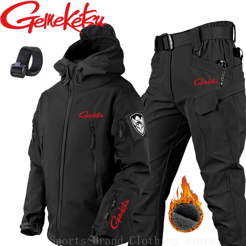 Новинка 2024 утепленный костюм для альпинизма мужской из мягкой кожи акулы с