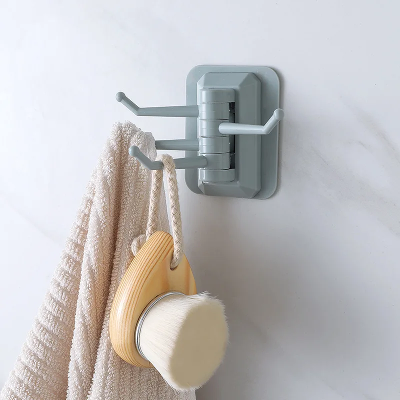 

Four Branch Rotatable Seamless Adhesive Hook Strong Bearing Stick Hook Kitchen Wall Hanger Bath Room Kitchen Storage Towel Rack