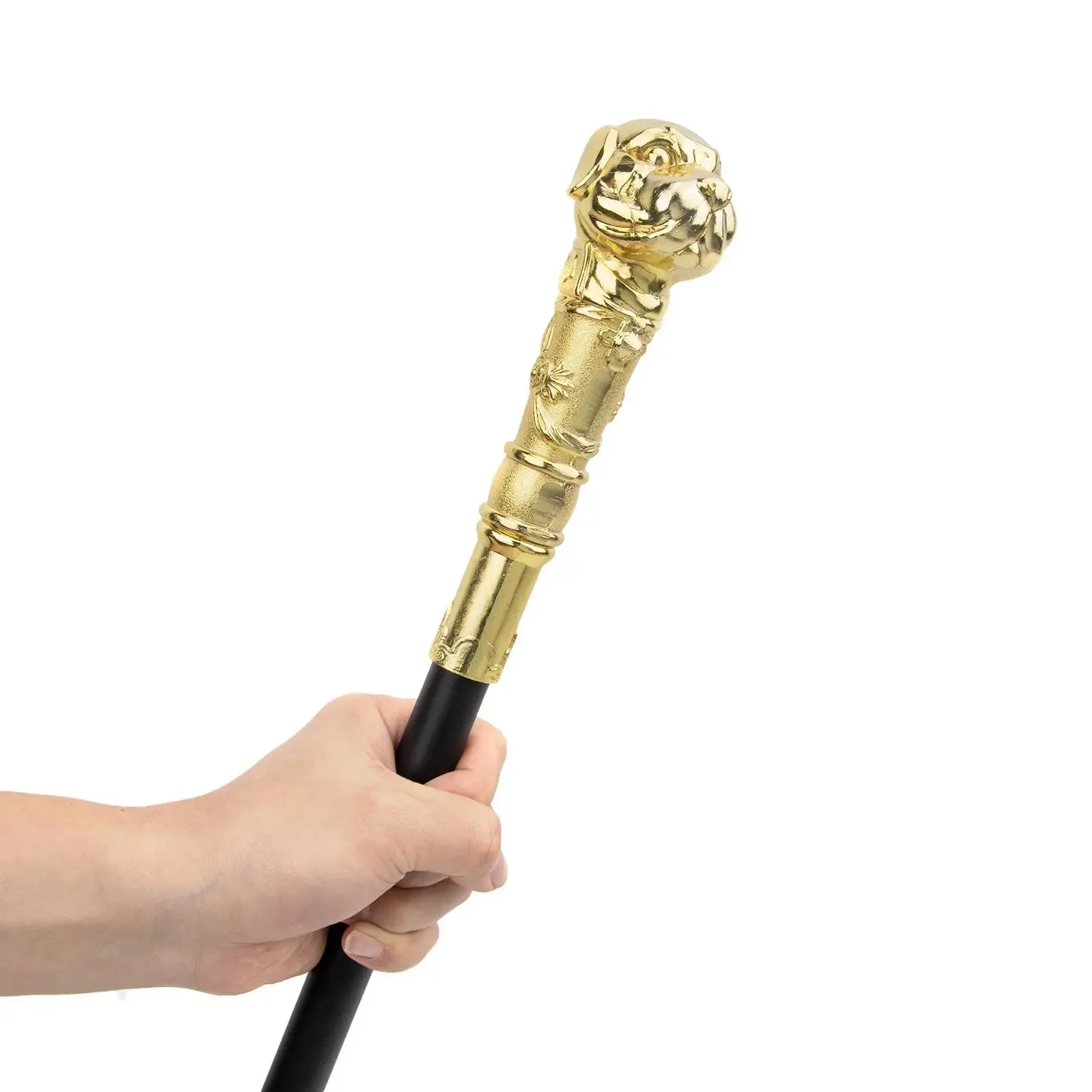 Черное золото трость для бульдога роскошный металлический скипетр украшение