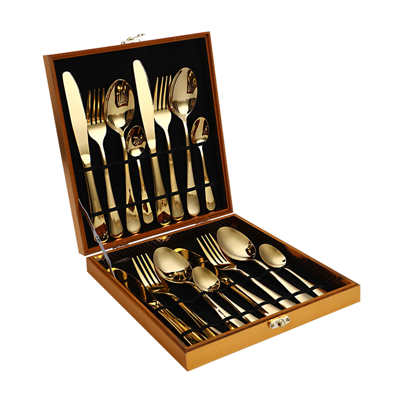 

16pcs Tableware For 4 Cutlery Set Dinner Elegant Portable With Gift Box Wedding Flatware Home Kitchen Stainless Steel Hotel