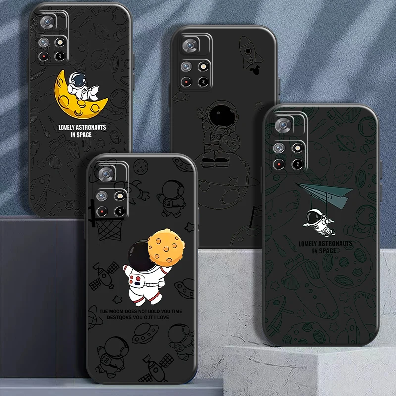 

Cartoon Cute Astronaut For Xiaomi Redmi Note 11 11T 11S 10 10S 10T 9 9S Pro 5G Redmi 10 9 9T 9A 9AT 9C Phone Case Carcasa