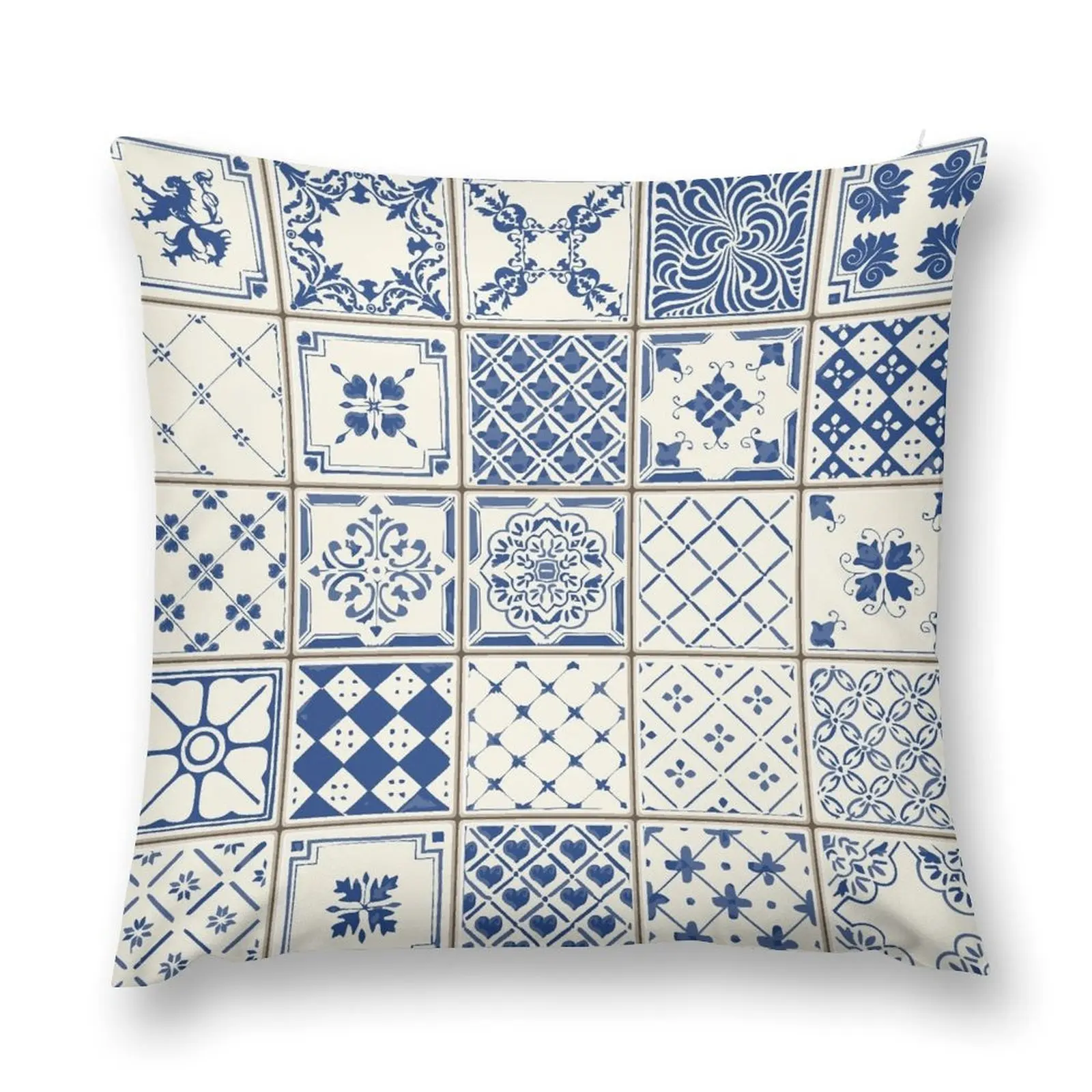 Осенняя наволочка Azulejo Лиссабон Azulejos декоративная подушка