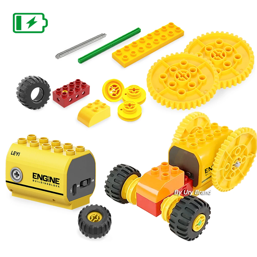 

DIY High-tech Power Function Extension Big Size Bricks Car Toys for Baby 3 Years Old Kids Electric Rechangeable Building Blocks