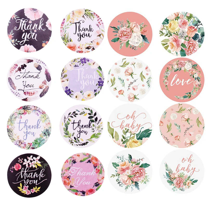 

500pcs/Roll Thank You Stickers Small Business Stickers Self-Adhesive Seal Labels Scrapbook Gift Wrapping Stationery Sticker
