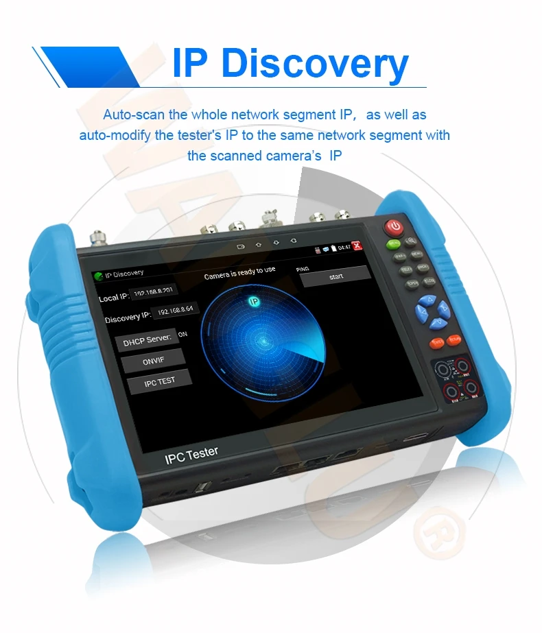Стандартный тест камеры Rj45 Ip-тест Ipc 9800 монитора коаксиальный кабель Cctv Tdr