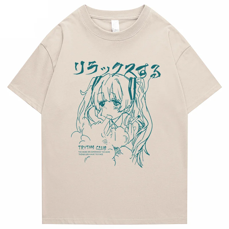 Футболка в стиле хип-хоп с мультяшным аниме 2024