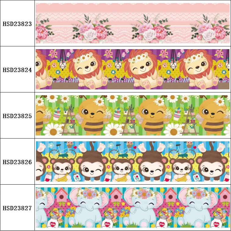 

[HSDRIBBON] Free Shipping 3" 75mm heat transfer printed hsd-design series Grosgrain Ribbon 50Yards/Roll