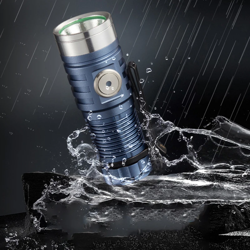 Мини-яркий USB перезаряжаемый светодиодный тактический фонарик EDC 18350 карманный