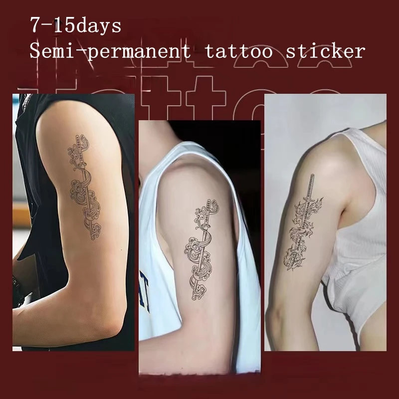 

Sdotter 3pc/Lot Tatsu Yamashiro Tattoo Stickers 2023 New Herbal Juice Semi-permanent Waterproof Lasting Male Arm Tattoo Color Fa