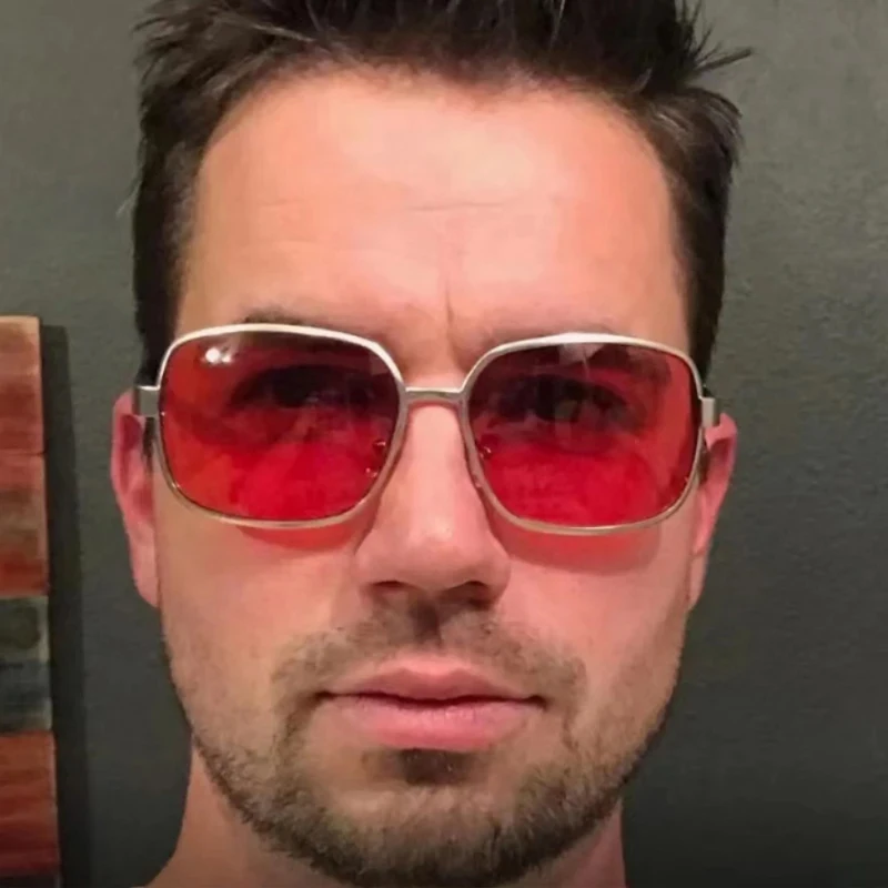 Фото Солнцезащитные очки Project Mayhem Fight Club Tyler Durden Oliver Peoples 533, мужские солнцезащитные очки с красными линзами: с коробкой №5
