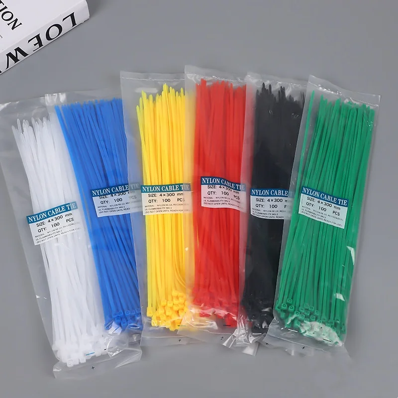 Цветные пластиковые Нескользящие кабельные стяжки 3*100 мм 100 шт./партия