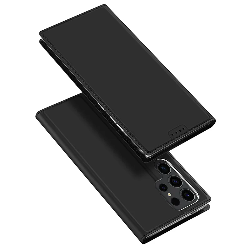 Фото Магнитный флип-чехол Dux Ducis из искусственной кожи для Samsung Galaxy S26+ S25 S24 S23 S22 Ultra Fe с отделением для карт, противоударный защитный чехол №1