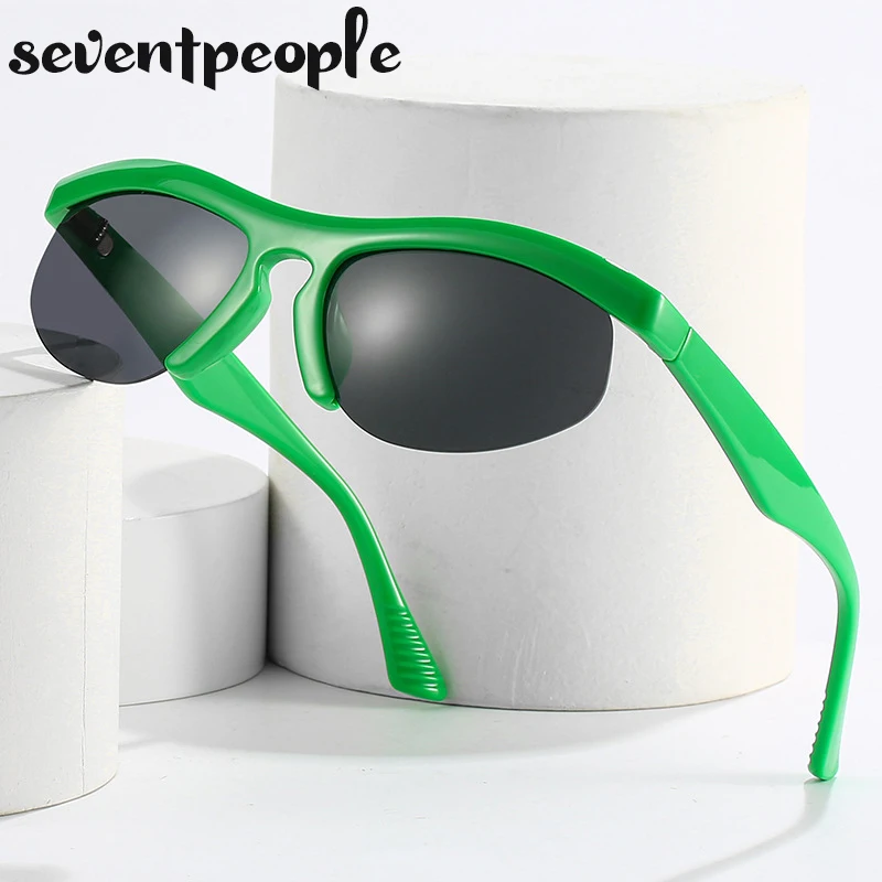 

Y2K Sunglasses Women Sports Goggles Fashion Semi-Rimless Sun Glasses for Men Trendy Small Frame Eyewear Steampunk Sunglass Male