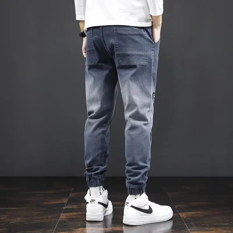 Jeans for Men 2021 Korean Fashion Streetwear Harajuku Men's Casual Pants Patchwork Denim Trousers Hip Hop Men's Clothing