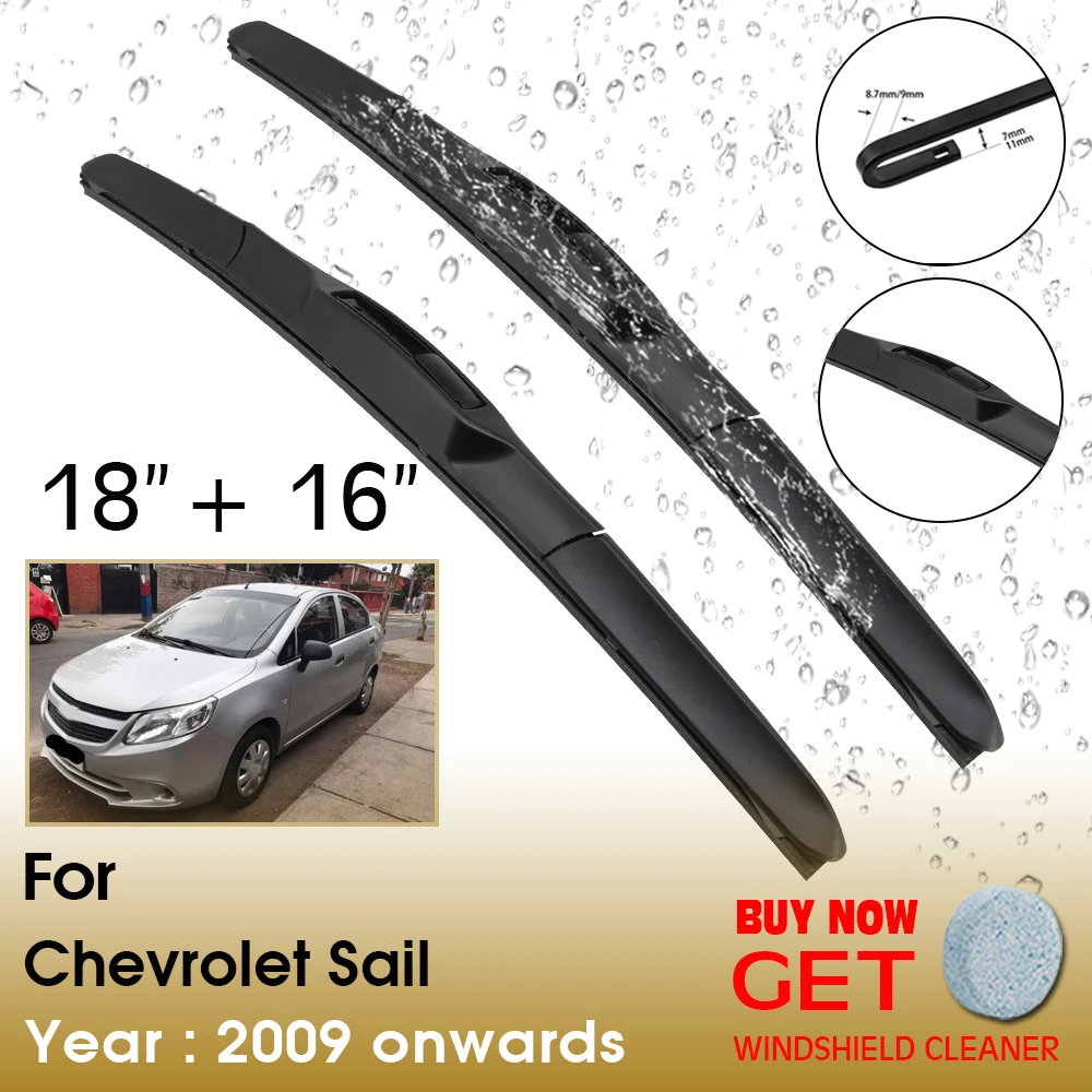 

Car Wiper Blade For Chevrolet Sail 18"+16" 2009 Onwards Front Window Washer Windscreen Windshield Wipers Blades Accessories