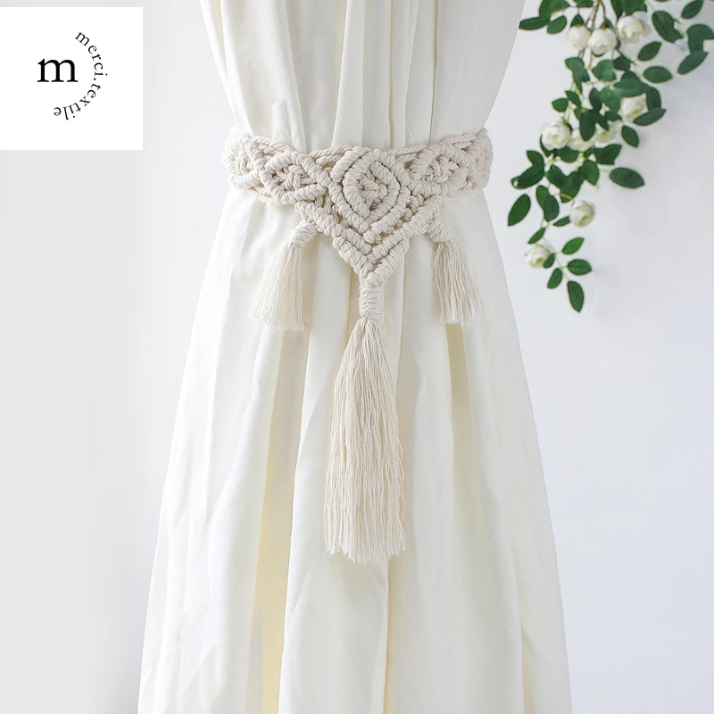 

1PC Nordic Style Hand-woven Decorative Pendant Tassel Straps Curtain Buckle Tie Home Decor for Living Room Accessories