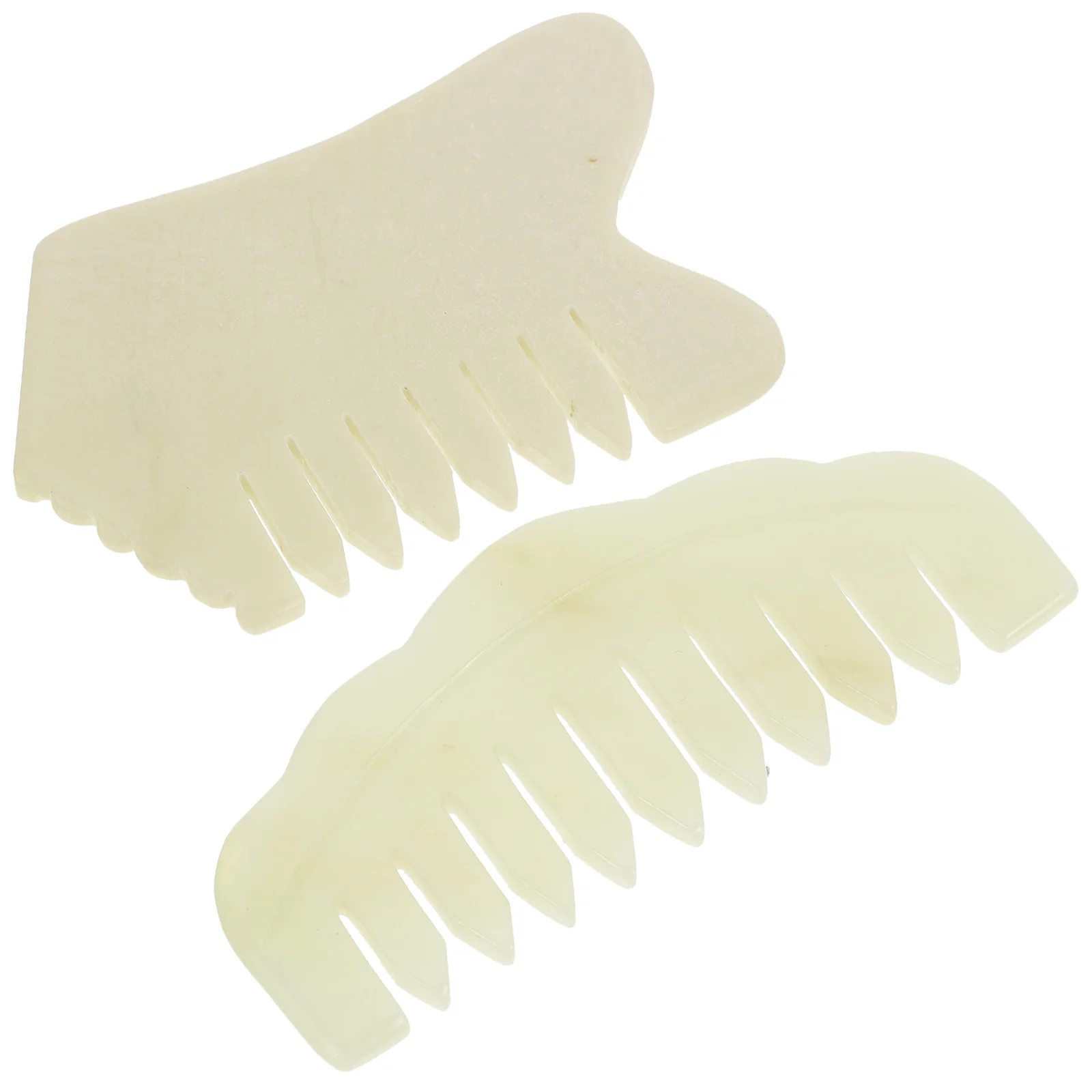 

2pcs Jade Massage Comb Head Scalp Massage Comb Scraping Gua Sha Massage Tool