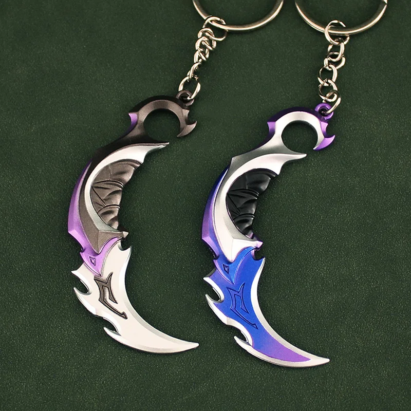 

Valorant Knife Weapon Melee Reaver 2.0 Karambit 9cm Metal M4 Game Peripheral Samurai Sword Model Alloy Keychain Kid Toys for Boy