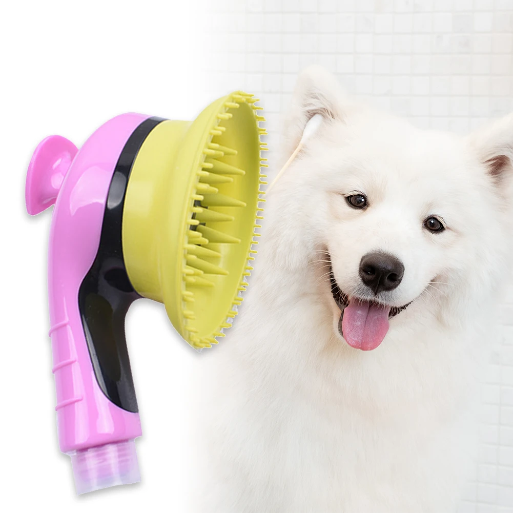 

Dog Shower Sprayers Head Set Washing Comb Gentle Massager Puppy Kitten Hair Fur Bristles Quickly Cleaning Grooming Washer