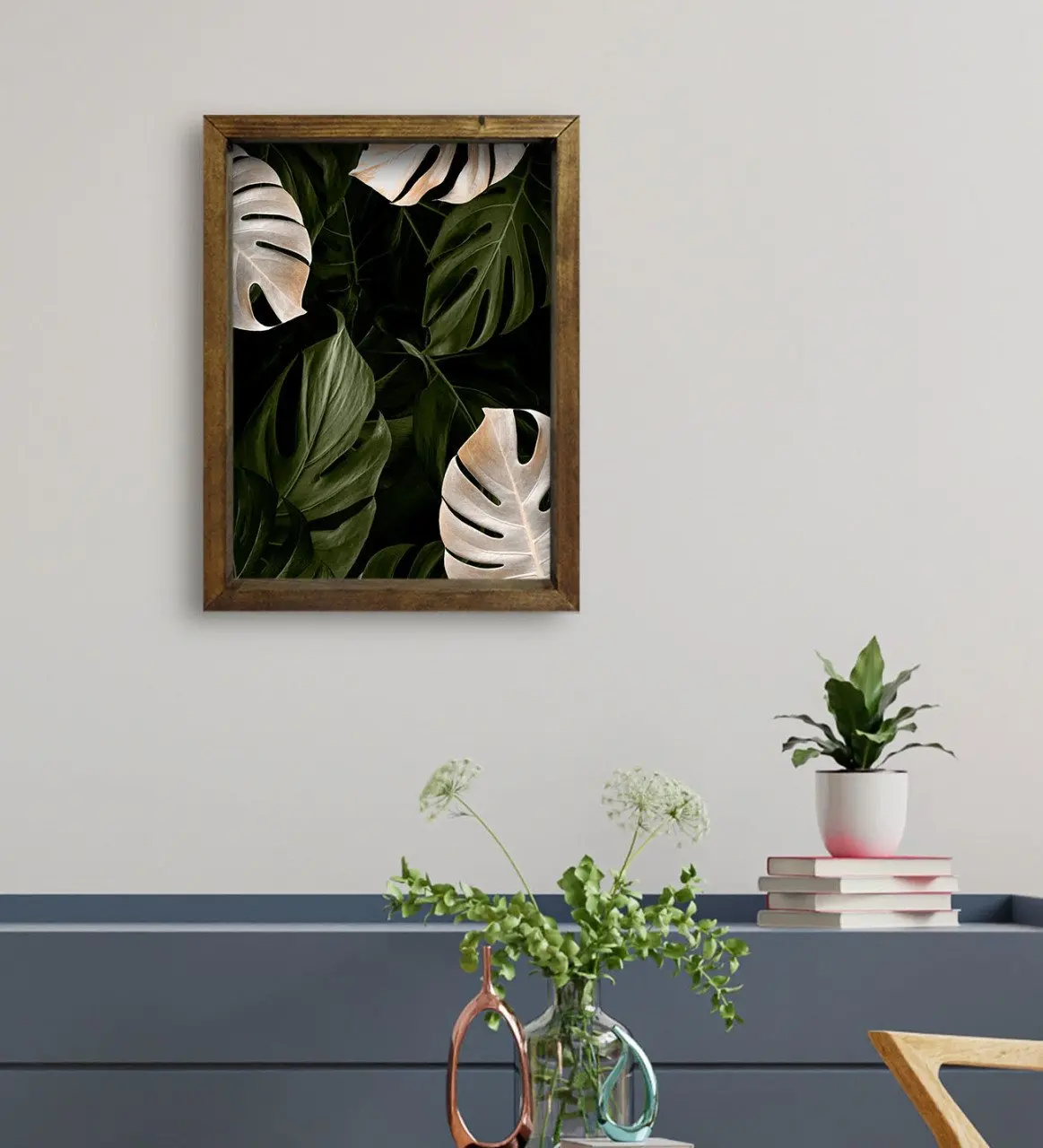 

BK Gift Hotel Room Konseptli Natural Solid Wood Frame Table 45x65cm-120