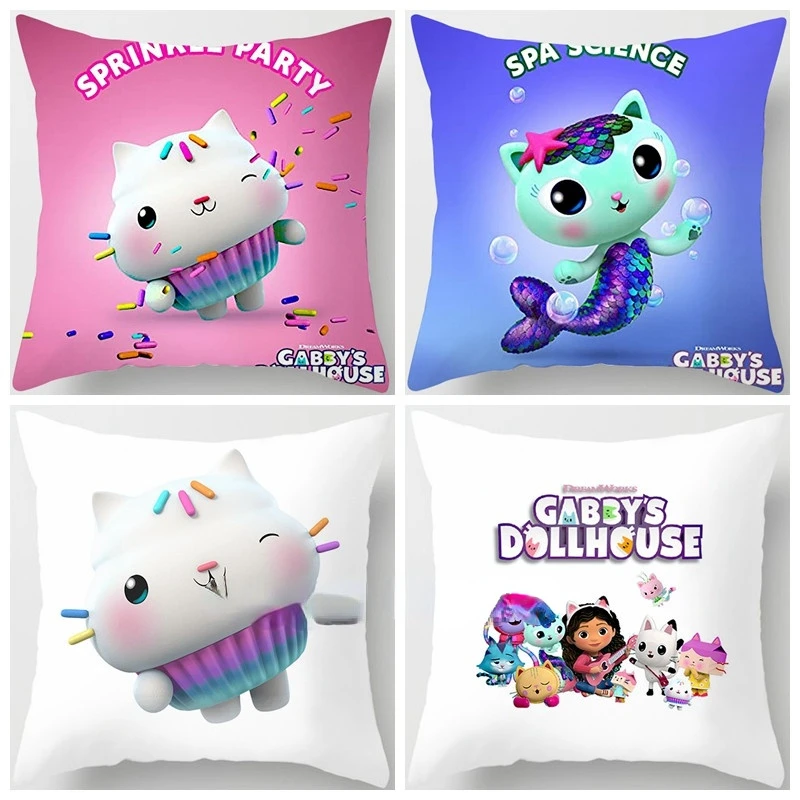 

Kids Gabbys Dollhouse Gabby Cats Pillowcase 40x40cm 45x45cm Pillowcase Decorative Pillows Pillowcase 60x60