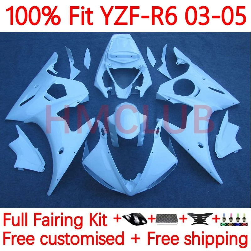 

Инъекционный корпус для YAMAHA YZF-R6 YZF600 YZF R6 600 R 6 CC YZFR6 2003 2004 2005 YZF-600 03 04 05 OEM обтекатель 9No.161 жемчужно-белый