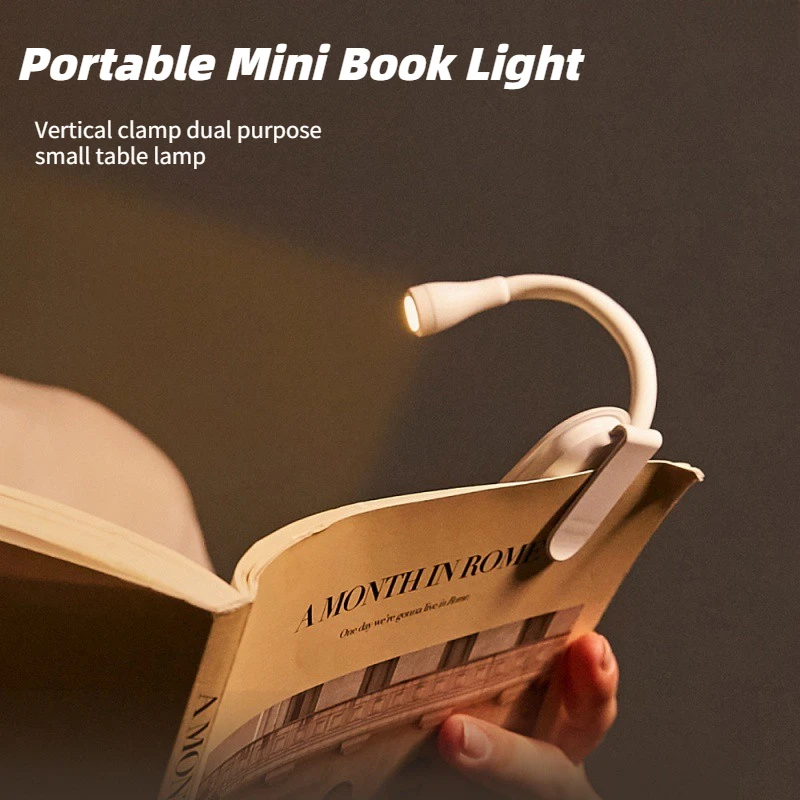 

NEW Mini LED Books Reading Night Light Usb Rechargeable Bedroom Study Adjustable Vertical Clip Dual Purpose Small Book Lamp
