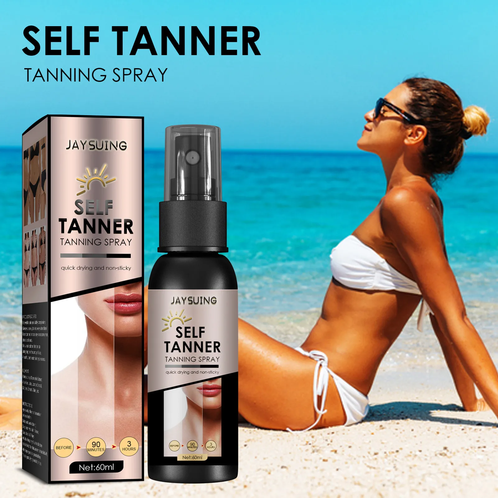 

Self Tanning Sprays Mist Natural Self TannerMoisturizing Tanning Solution Bronzing Water Face Mist Suitable For All Skin Tones