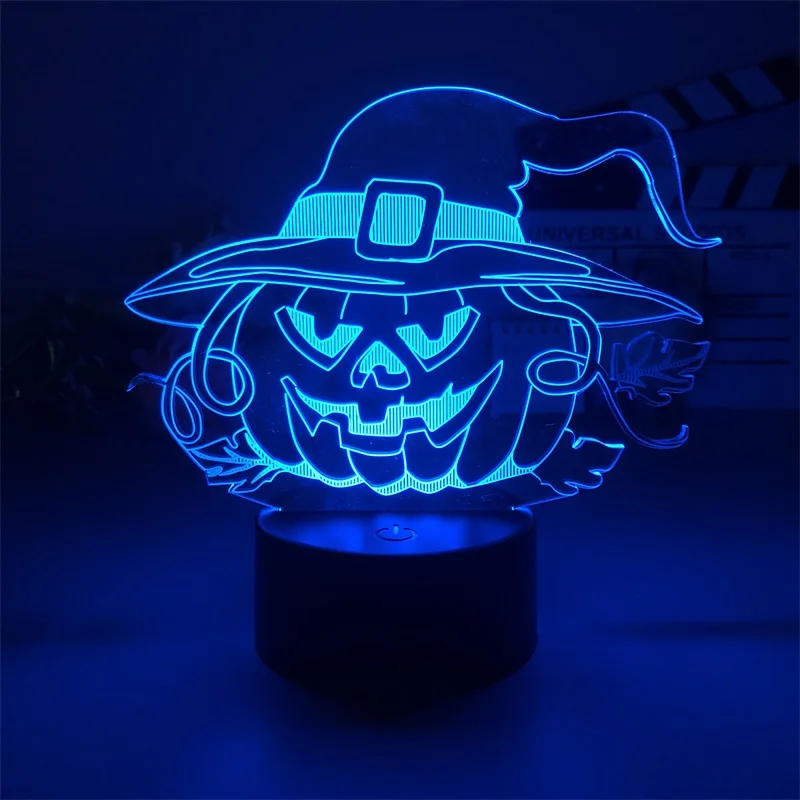 

Night Lamp Alarm Clock Base Light Halloween Pumpkin Monster Dropship Projector Battery Operated Indoor Table Children Bedside