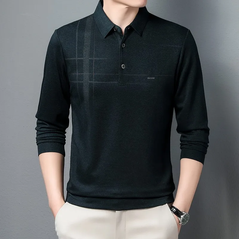 

Top Grade New Fashion 2022 Men Plain Polo Shirts For Men Solid Color Casual Designer Long Sleeve Tops Men's Clothing 2022