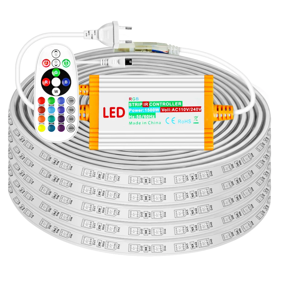 

RGB Светодиодная лента 5050 220В 1-100м