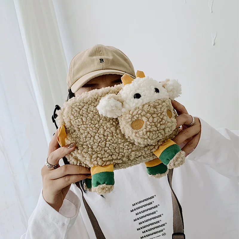 

Милая сумка-мессенджер в форме коровы из мультфильма, детская дизайнерская сумка, мини сумки через плечо, маленькие сумки, сумка для монет, кошелек, женская сумка