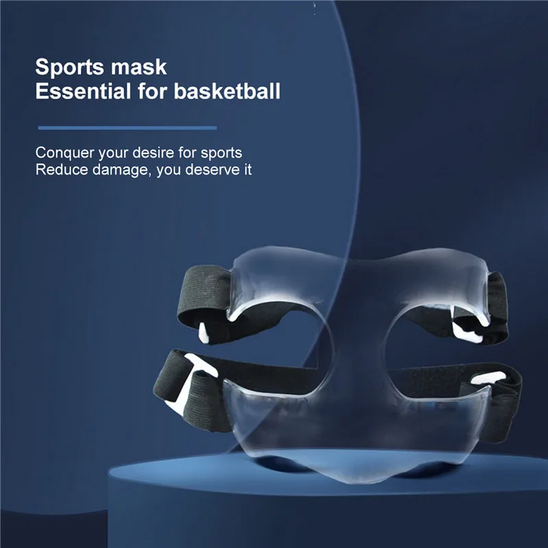 

Transparent Sports Nose Helmet Basketball Mask Nose Guard Face Shield Protective Anti-collision Mask With Elastic Strap
